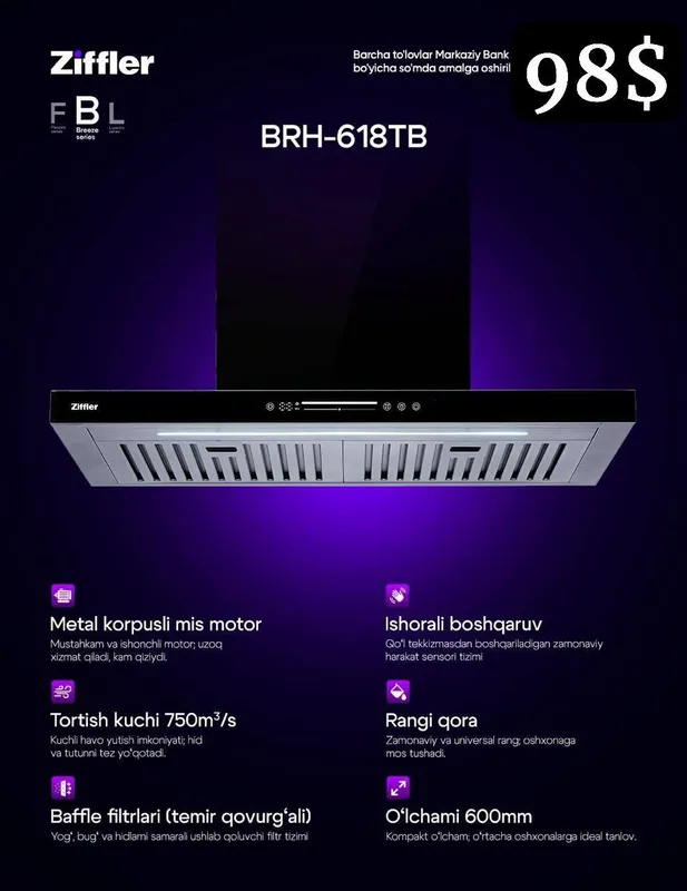 Вытяжка Ziffler BRH-618TB