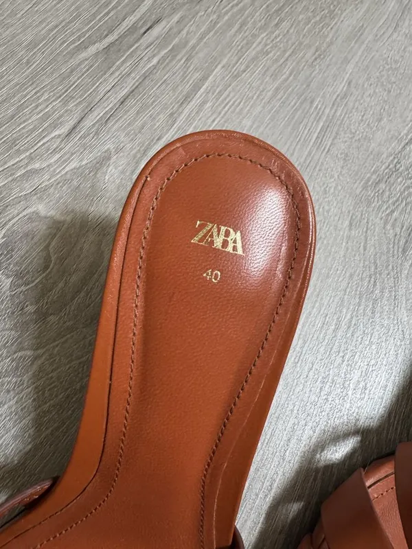 ZARA мюли кожаные — фото 4