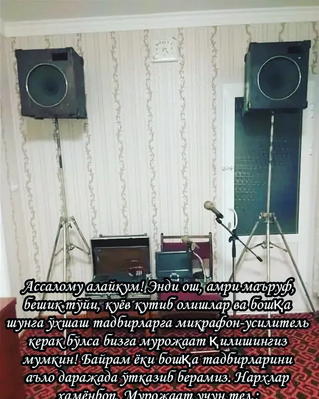 Услуга усилитель с колонками и дижей. и микрафоном