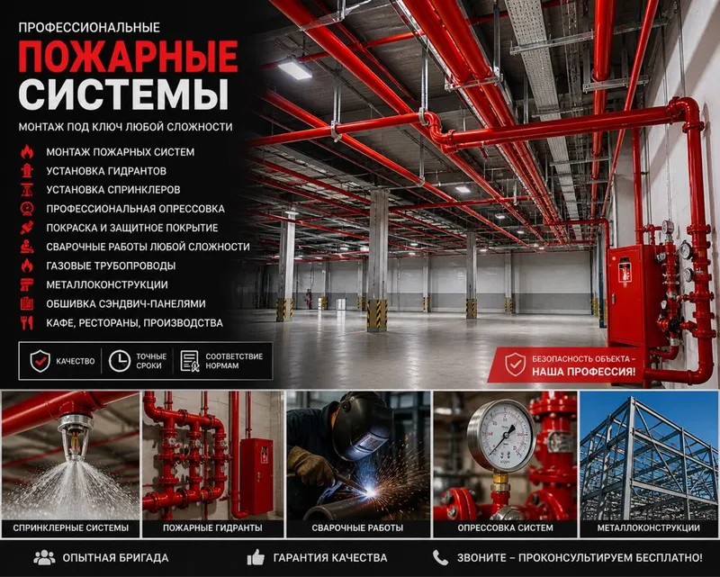 Профессиональные пожарные системы и сварочные работы 1