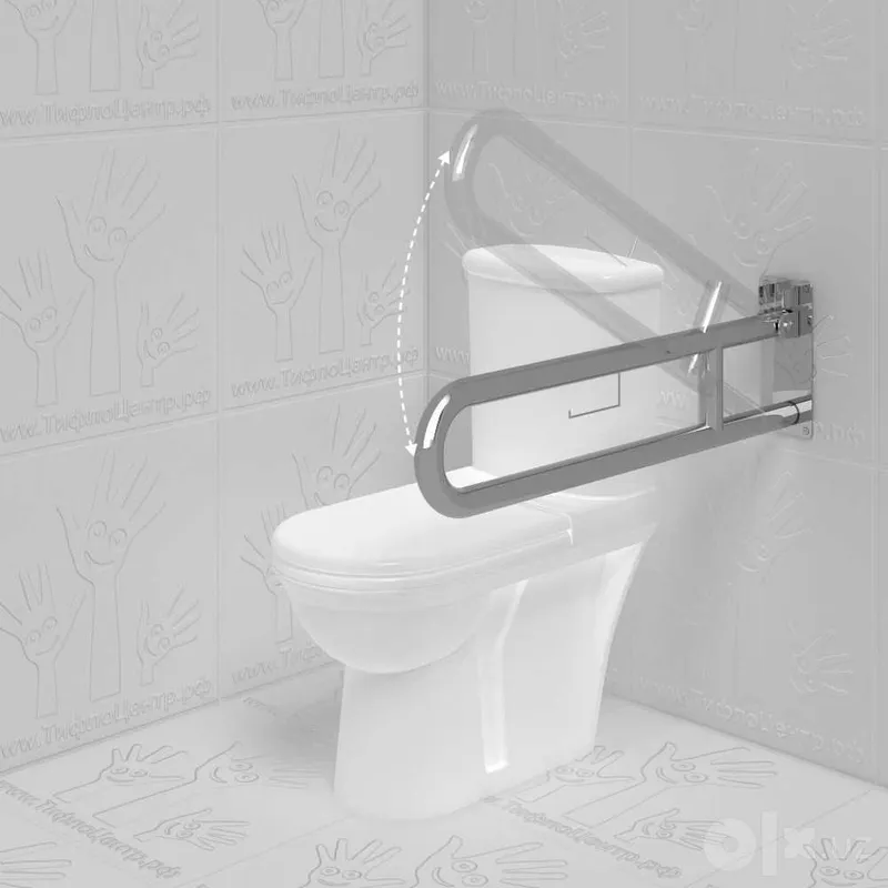 Поручень опорный для санузла, откидной, AISI 304, D38 7 Поручень опорный для санузла, откидной, AISI 304, D38 7
