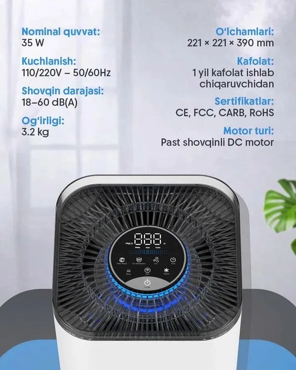 Очиститель воздуха OLANSI A4S 30м², 280 м³/час, оригинальный — фото 1