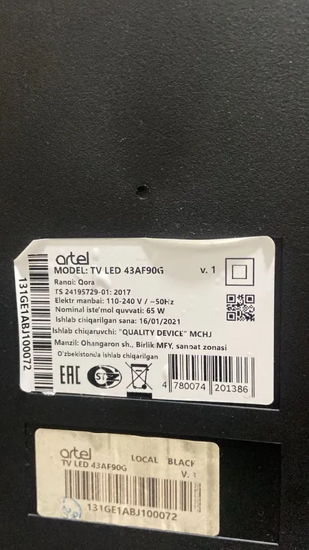 Artel televizor 43срочно — фото 1