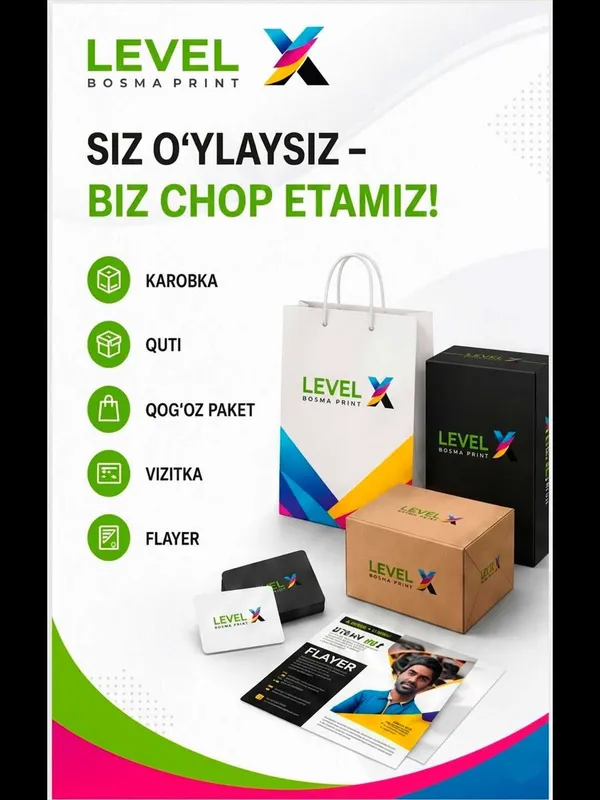 Poligrafiya xizmatlari Karobka, Paket va shu kabi barcha xizmatlar