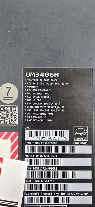 ASUS Zenbook 14 OLED (UM3406HA-WS74T) — фото 1