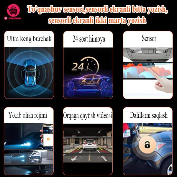 9.6 To‘liq ekranli sensorli videoregistrator