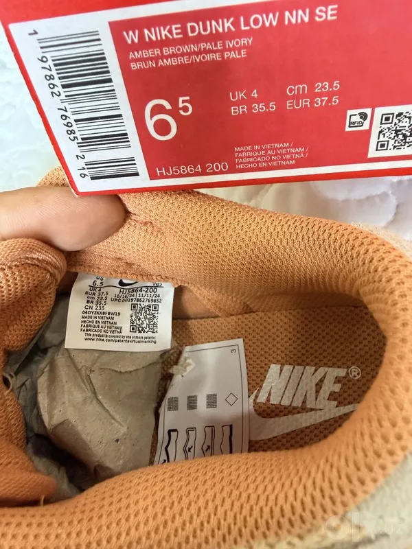 Nike Dunk Low to‘q sariq, kanvas, original, 37.5 3 Nike Dunk Low to‘q sariq, kanvas, original, 37.5 3