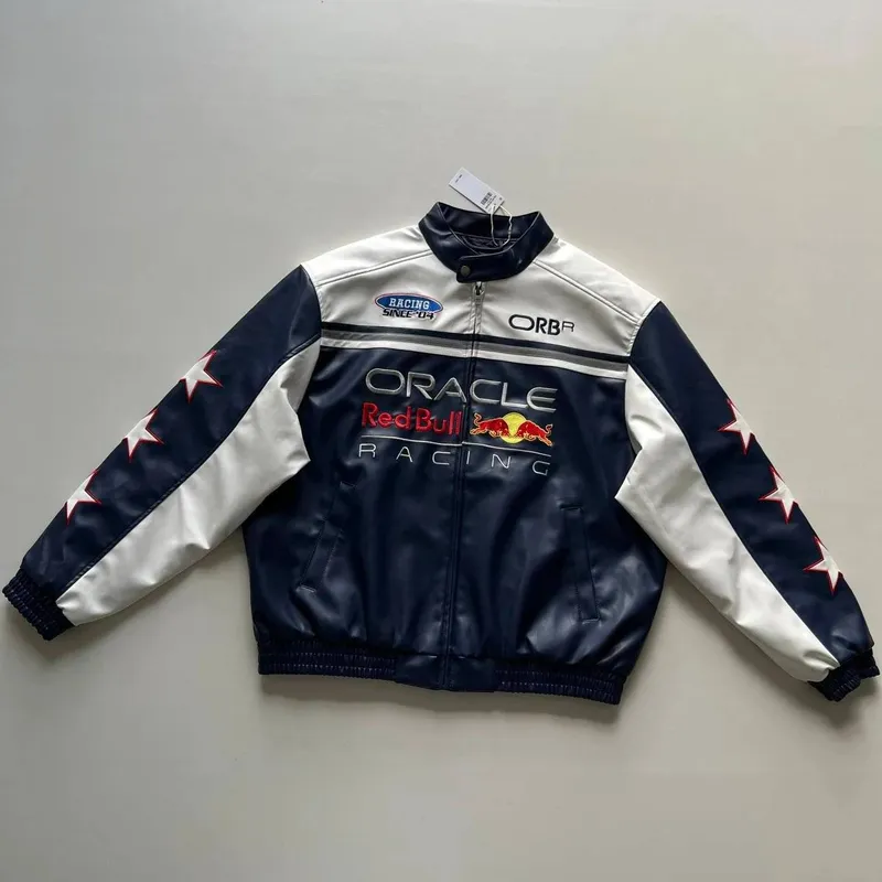 Куртка кожаная Redbull Formula 1 для весны и осени