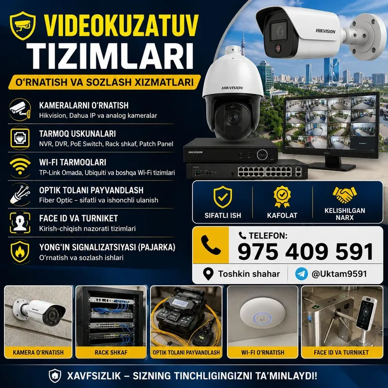 Kamera, wifi, optik tola yongʻin signalizatsiyasi eliktromantaj qilam 2 Kamera, wifi, optik tola yongʻin signalizatsiyasi eliktromantaj qilam 2