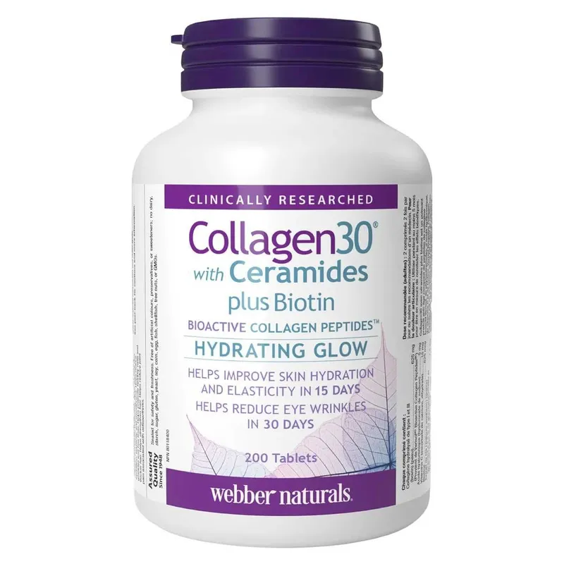 Коллаген Церамид Webber Naturals Collagen 30+ Ceramides+ Biotin 200tab