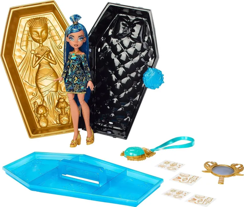 Monster High Doll & Accessories, Cleo De Nile Golden Glam Case Beauty — фото 5