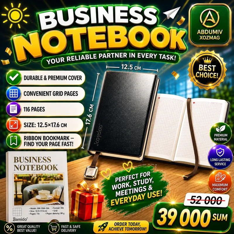 BUSINESS NOTEBOOK 116 varaqli 12.5×17.6 sm 3 BUSINESS NOTEBOOK 116 varaqli 12.5×17.6 sm 3