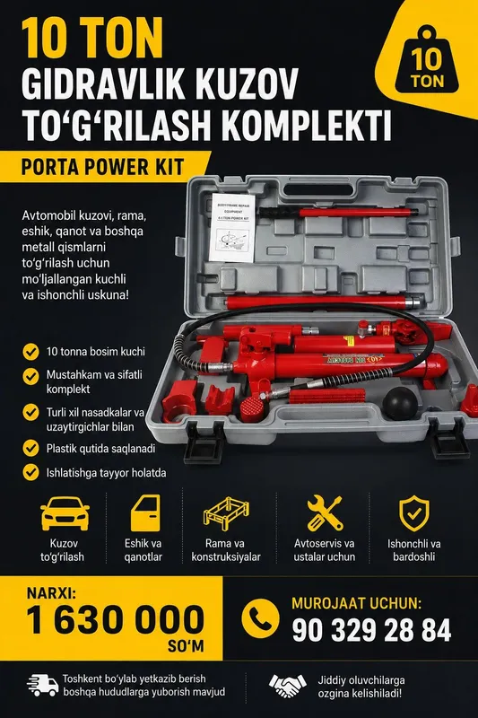 10 TON Gidravlik Kuzov To'g'rilash Komplekti (Porta Power) – Yangi 1