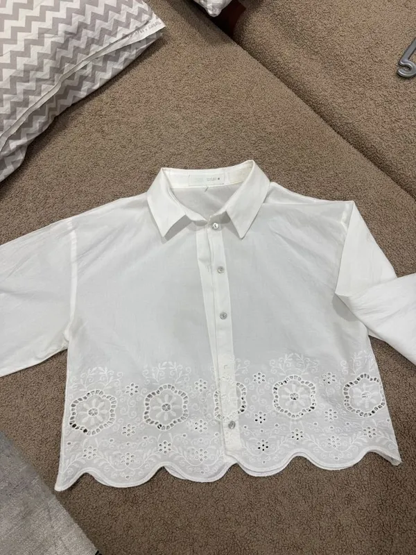Рубашка zara укороченная — фото 2