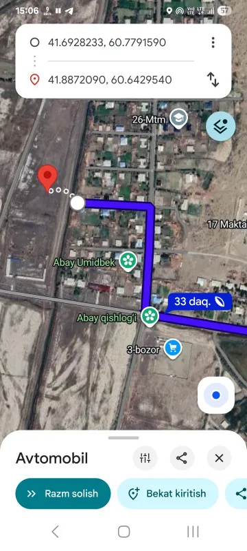 Abayda 3 mol bozording yoninda joy o‘rin
