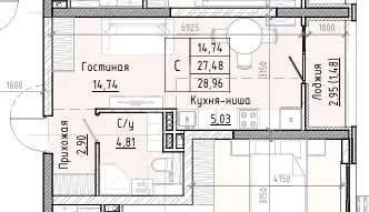Студия за 29 070 у.е. Новый Ташкент | первый взнос от 35 млн сум 2