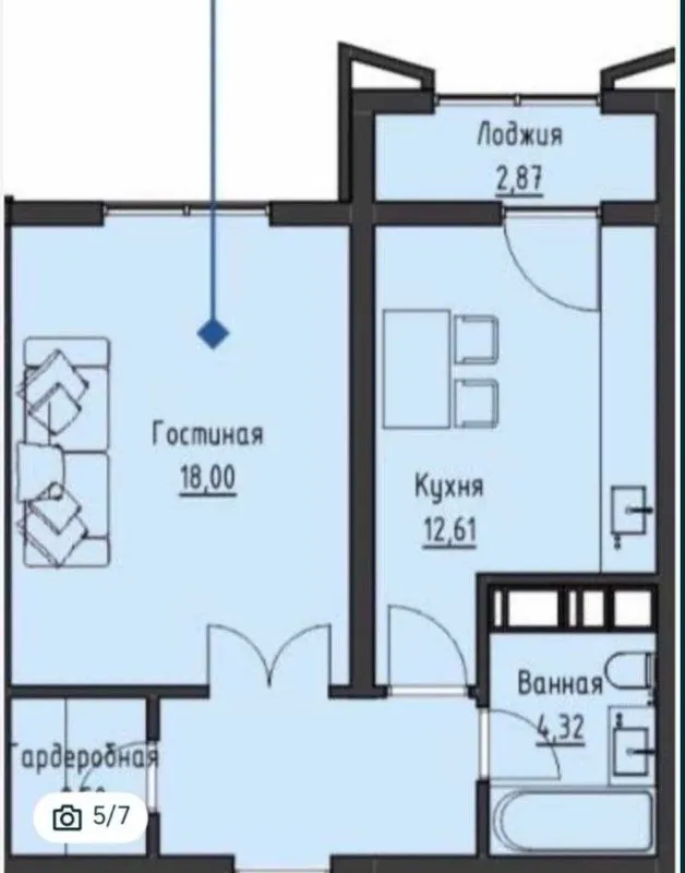 "СРОЧНО‼️Коробка Regnum Plaza 2ком 45,61м2 Сайрам, Максим Горький ‼️ — фото 2