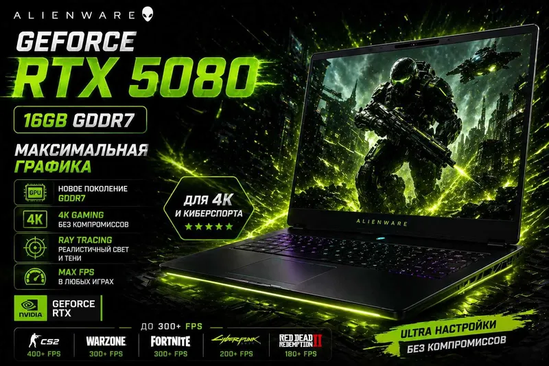 Dell Alienware 18/ Ultra 9/32GB/2TB/RTX5080 16GB/300Hz/ Гарантия 1 год — фото 1