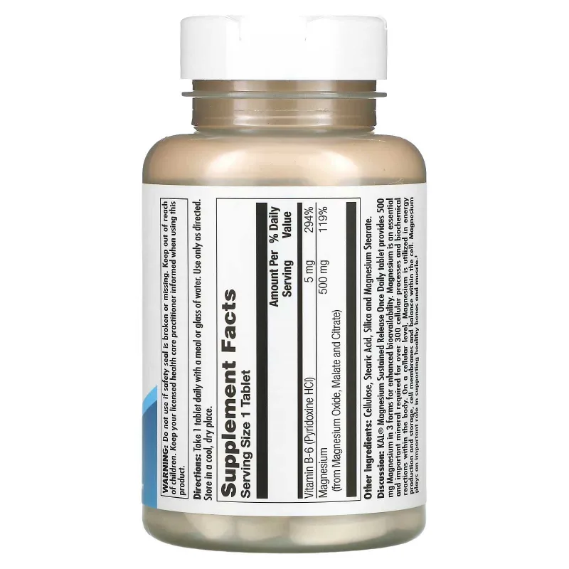 Тройной Магний 500мг KAL Magnesium Triple Source, 100 Tablets США — фото 1