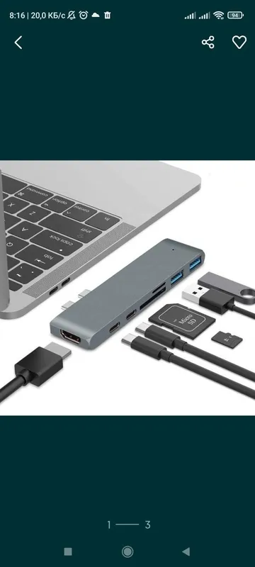 Скидка!Доставка! Type c lan , usb 3.0 port/ 3, macbook,dell,lenovo — фото 3