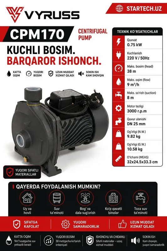 VYRUSS CPM170 suv nasosi 1 VYRUSS CPM170 suv nasosi 1