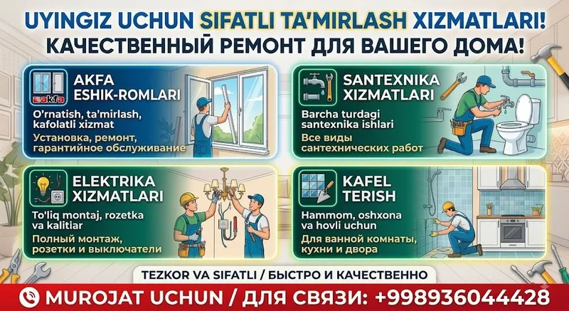 Santexnik xizmati: Arzon, sifatli va tez 1 Santexnik xizmati: Arzon, sifatli va tez 1