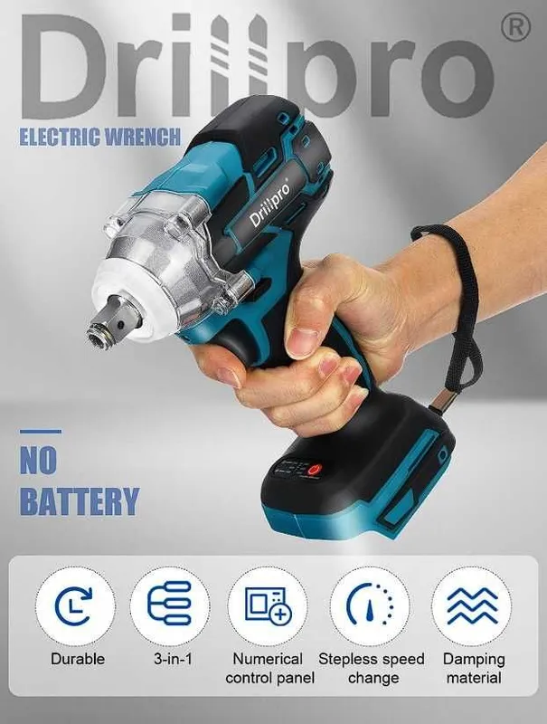 Гайковерт ударный 18в Drillpro 350N.m бесщеточный аккумуляторный 2