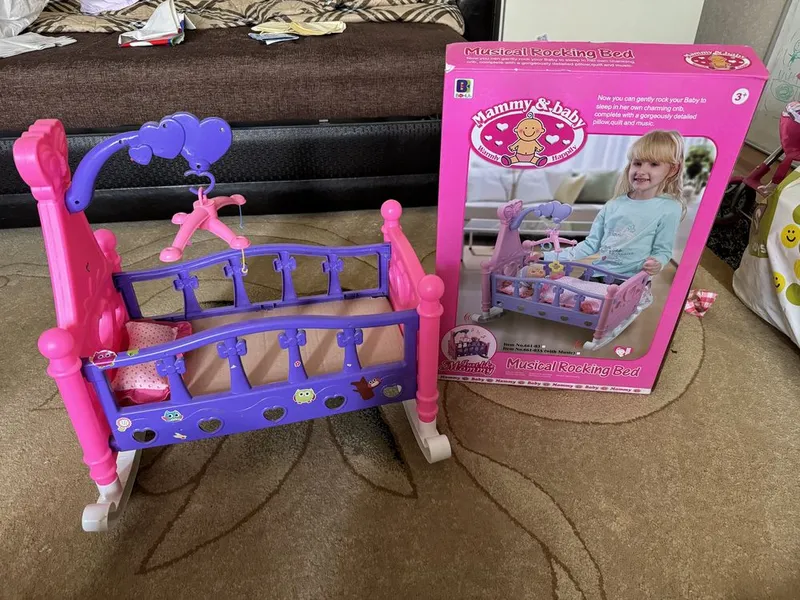 Коляска, кроватка для кукол, интерактивная кукла baby Annabelle — фото 4