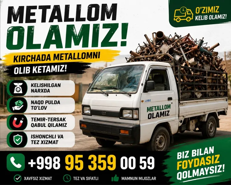 Mettalom Temir Metal olib ketamiz uydan