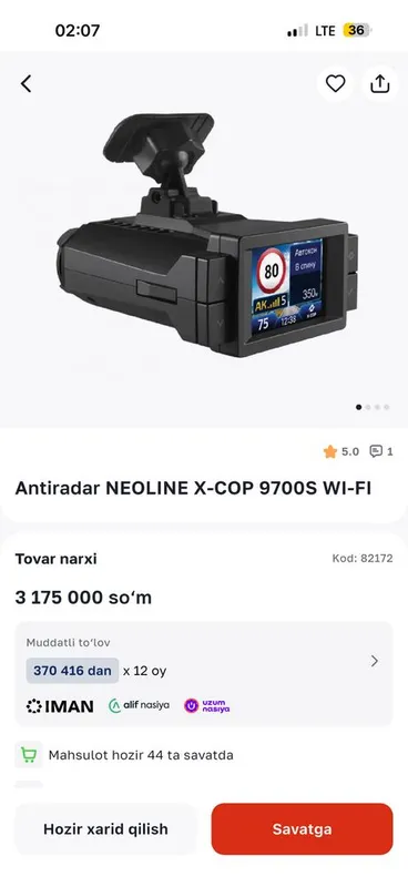Optom narxda Antiradar NEOLINE X-COP 9700S WI-FI 2 yil kafolat Optom narxda Antiradar NEOLINE X-COP 9700S WI-FI 2 yil kafolat