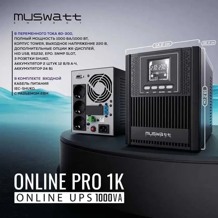 UPS MUSWATT ENERGY ONLINE 1К 110-300В источник переменного тока