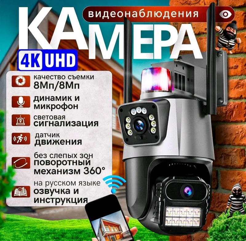 Wi‑Fi, 4G камеры smart 360 градусов 3 Wi‑Fi, 4G камеры smart 360 градусов 3