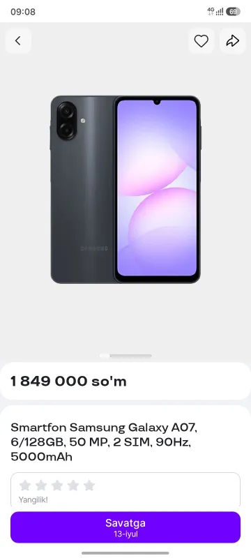 samsung A07 yangi