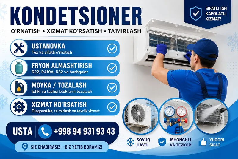 Установка кондиционера, замена фреона