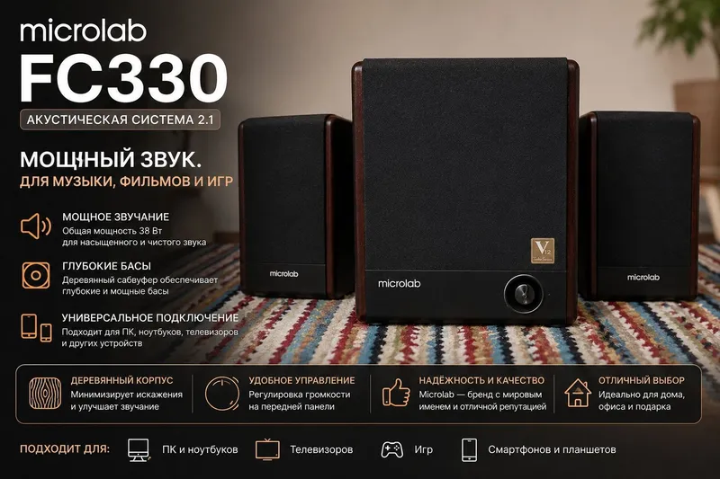 Microlab FC330 — мощный звук по отличной цене 1