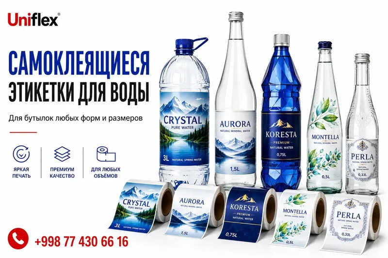 Термоусадочная этикетка и колпачки для воды Самоклеящиеся этикетки — фото 1 Термоусадочная этикетка и колпачки для воды Самоклеящиеся этикетки — фото 1