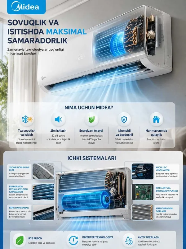 Кондиционер Midea 24 000 BTU (Сплит-система) — фото 1