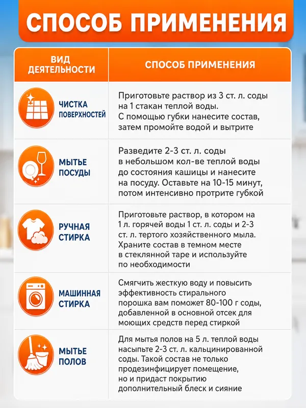 Кальцинированная сода 350/650г для стирки и уборки — фото 4