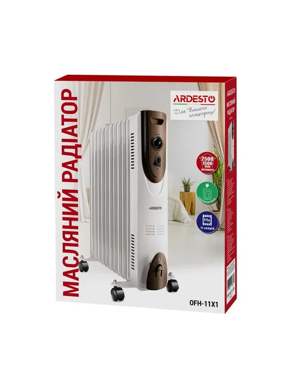 Масляный обгреватель ARDESTO 2500W (11 секций) – до 25 м² — фото 3
