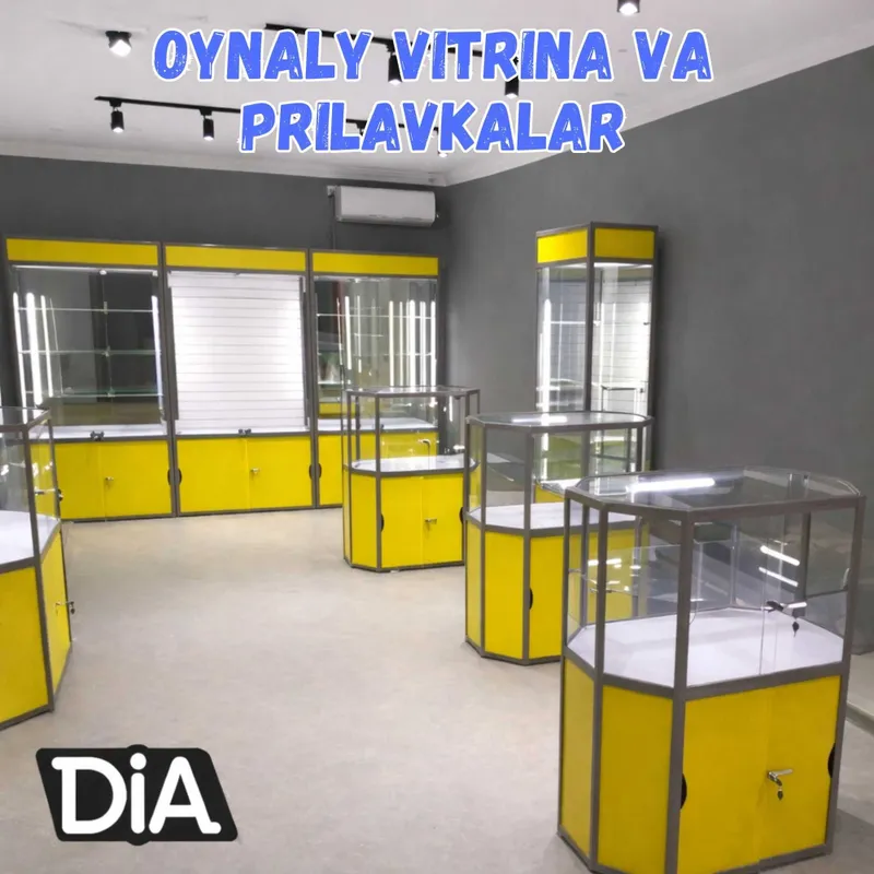 Прилавок витрина, стеклянная, metal oynaly vitrina va prilavkalar