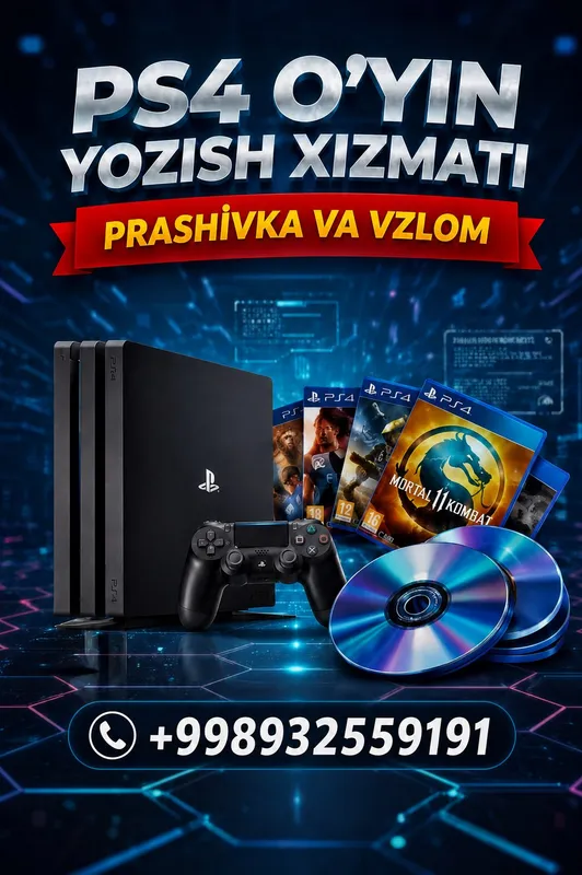 Playstation barcha turiga uyin ustanovka proshivka