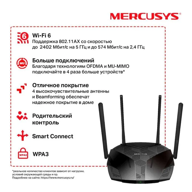 Mercusys MR80X AX3000 Wi‑Fi 6 Router — фото 2