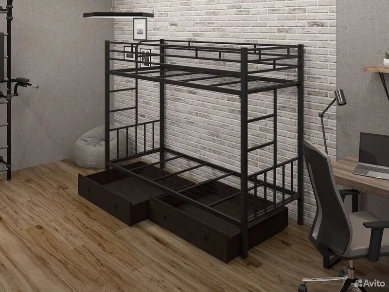 Двухъярусная кровать Loft krovat темир крават metal kalavat 2 qavatli 1