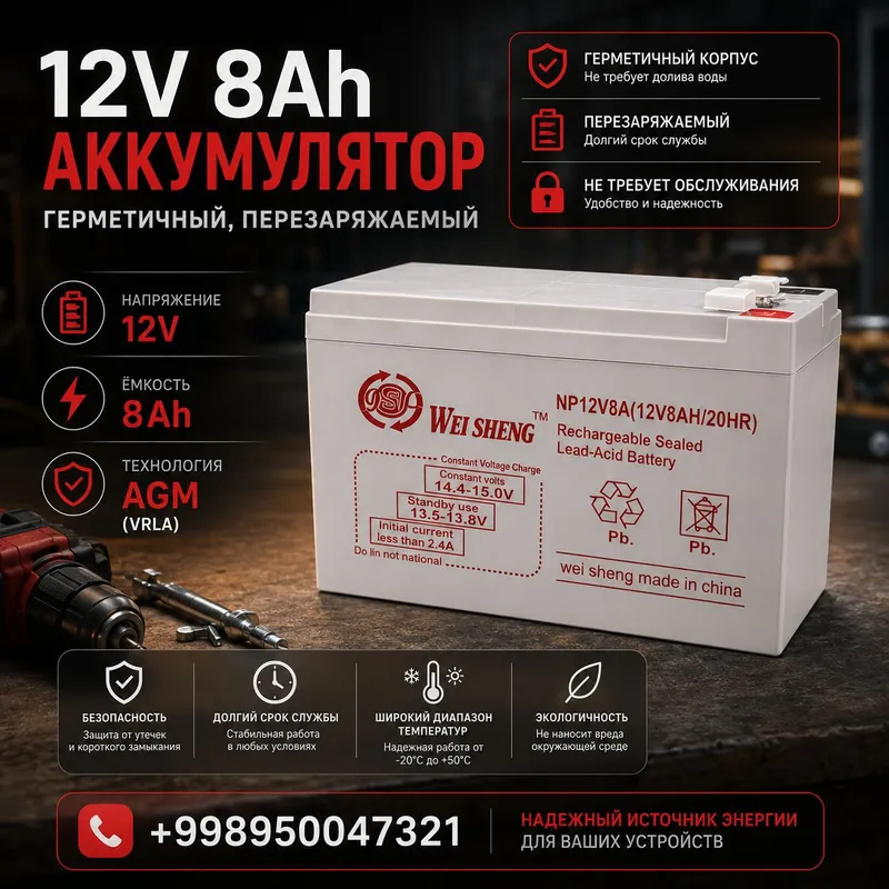 аккумуляторы 12V 8A 5
