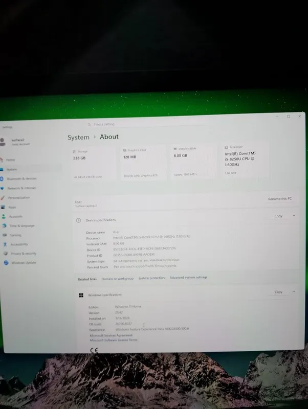 Noutbuk Surface laptop2 core i5 — фото 6