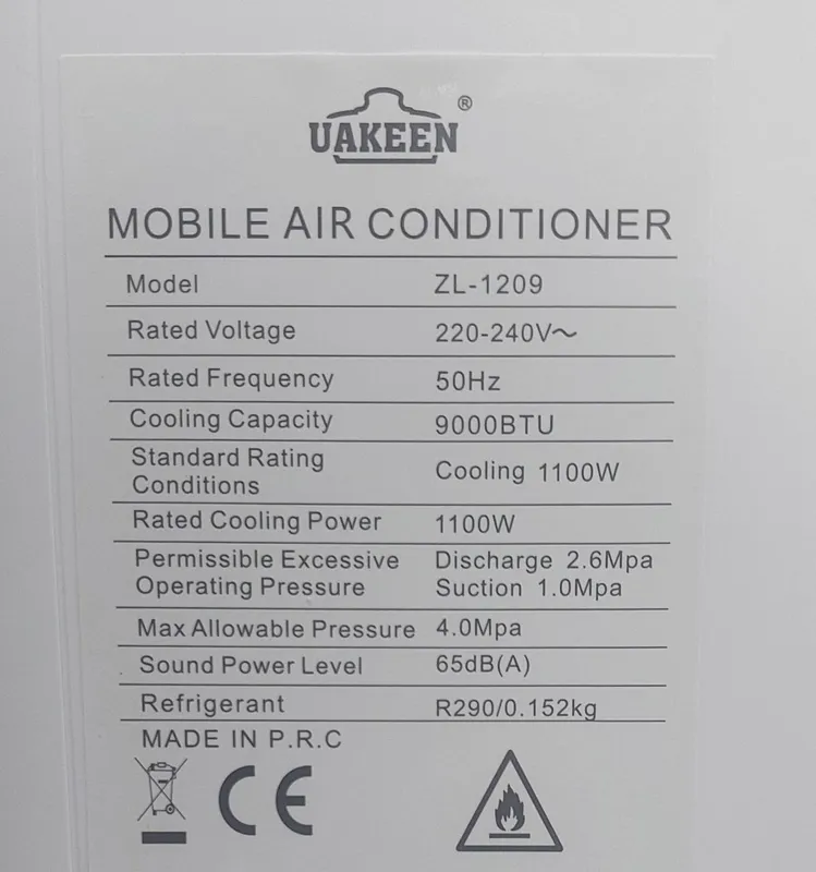 Uakeen 9000 BTU mobil konditsioner — фото 3