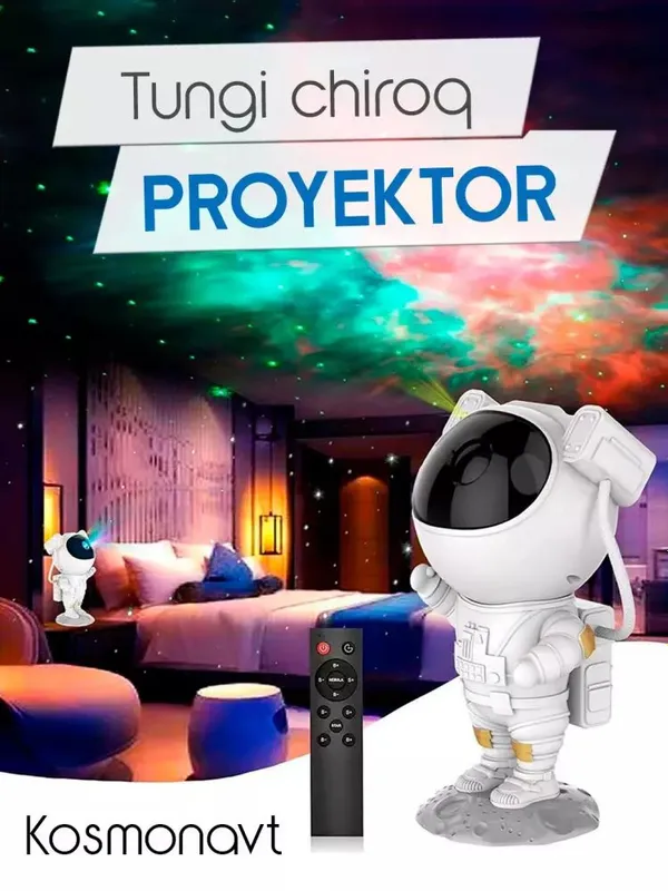 Bolalar uchun kosmonavt shaklidagi yulduzli osmon