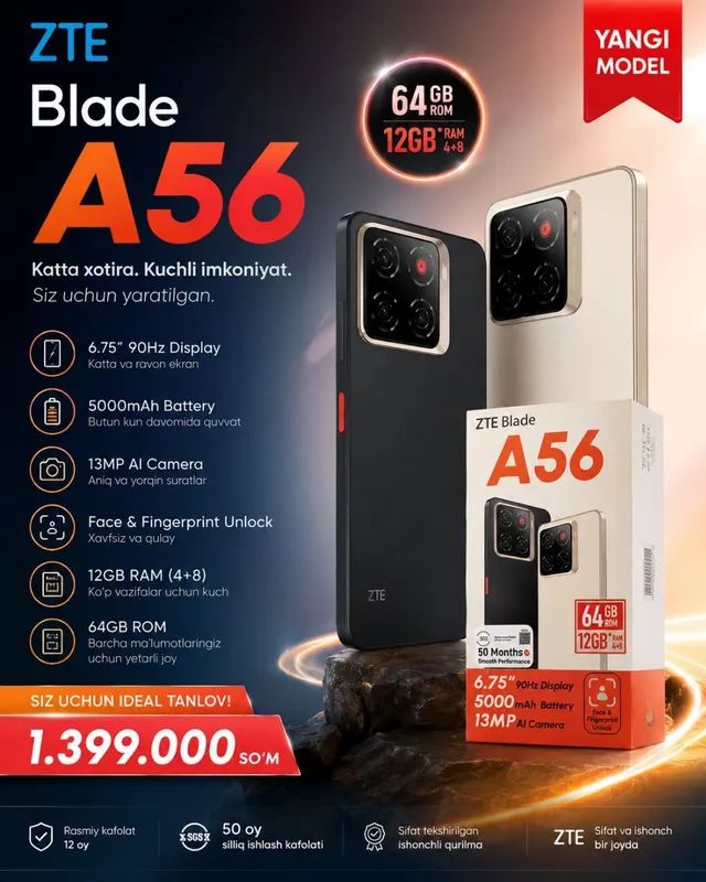 ZTE Blade A56 black 1 ZTE Blade A56 black 1