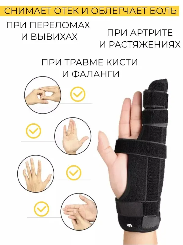 Ортез Бандаж на палец руки лучезапястный лангетка 2