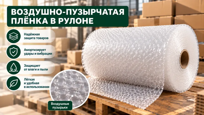 Воздушно-пузырчатая плёнка в рулоне 0,3х50 м 1 Воздушно-пузырчатая плёнка в рулоне 0,3х50 м 1